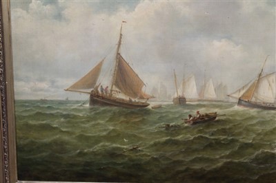 Lot 1126 - John Moore of Ipswich oil on canvas - shipping off the coast