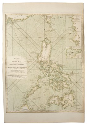 Lot 743 - Thomas Jeffries (c. 1710-1771) hand-coloured chart. ‘A Chart of The China Sea and Philippine Islands’ 1778, 85 x 63cm