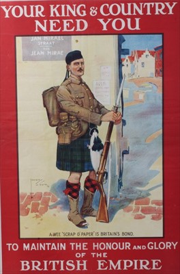 Lot 549 - First World War enlisting poster after Lawson Wood “Your King & Country Need You”