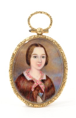 Lot 905 - English School, circa 1840, portrait miniature on ivory of a young lady