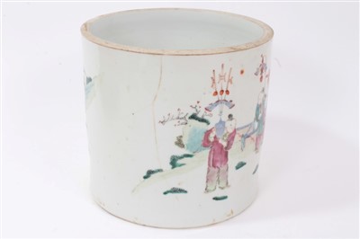 Lot 15 - 19th century Chinese famille rose brush pot