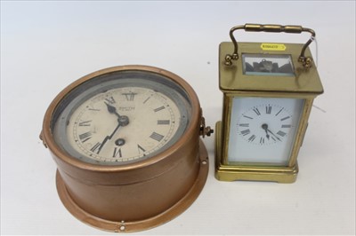 Lot 3505 - Smiths 8 Day ship’s clock in painted metal case