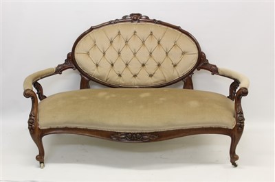 Lot 1323 - Victorian mahogany framed settee