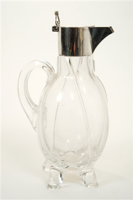 Lot 237 - Silver mounted decanter with twisted glass body