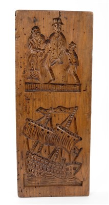 Lot 823 - 19th century Scandinavian carved oak gingerbread mould