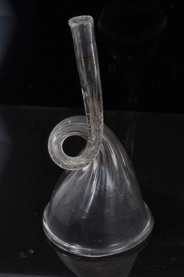 Lot 32 - Twisted Glass funnel together with another (2)