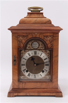 Lot 655 - Webster London walnut cased bracket clock