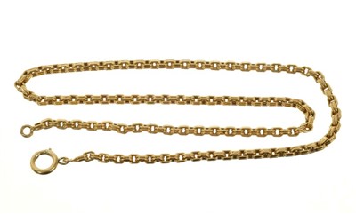 Lot 425 - French 18ct gold chain with double links, 50cm length