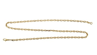 Lot 426 - French 18ct gold chain with mariner links, 51cm length.