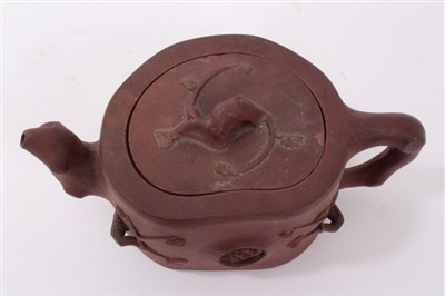 Lot 129 - Chinese Terracotta Teapot with seal mark to base