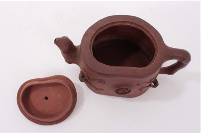 Lot 129 - Chinese Terracotta Teapot with seal mark to base