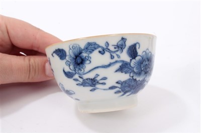 Lot 124 - 18th Century Chinese Export Porcelain Blue and White Sparrow Beak Jug of baluster form, together with a similar tea cup and saucer (3)