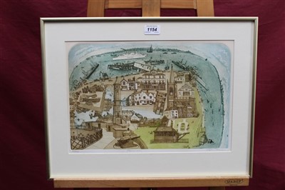 Lot 1154 - Glyn Thomas signed etching- Harwich, in glazed frame