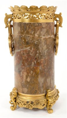 Lot 891 - 19th century French ormolu and carved stone vase