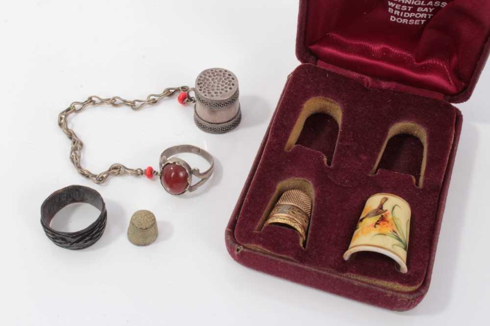 Lot 876 - Good collection of antique thimbles