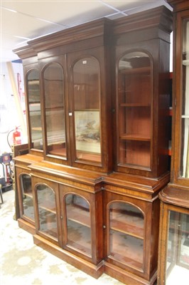 Lot 1382 - Mid Victorian breakfront mahogany bookcase