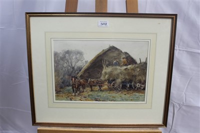 Lot 1410 - Harold Swanwick (1866-1929) watercolour - The Hay Cart