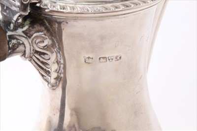 Lot 247 - Georgian style silver hot water jug