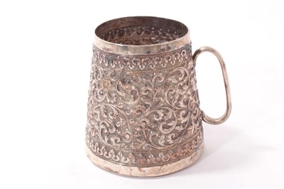 Lot 268 - Late 19th century Indian silver mug