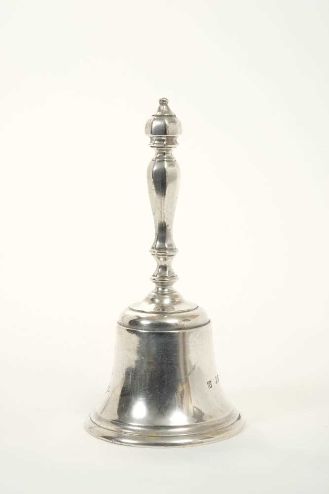 Lot 269 - Victorian silver table bell, London 1890