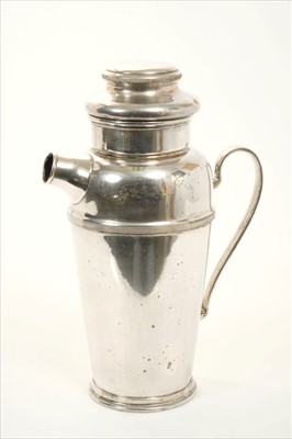 Lot 270 - 1930s Art Deco cocktail shaker retailed by Harrods.