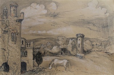 Lot 1143 - Richard ‘Dick’ Heseltine M.C. (1914-2012) collection of works to include views of Corsica, Tuscany, Connemara and others, pencil portraits, engravings and Christmas card designs - approximately 50...