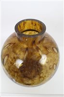 Lot 2044 - Large art glass vase of globular form, 27cm high
