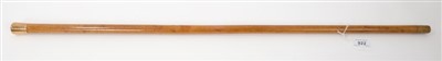 Lot 922 - Victorian 9ct gold mounted malacca walking cane