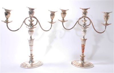 Lot 272 - A pair of 19th century silver plated candelabra