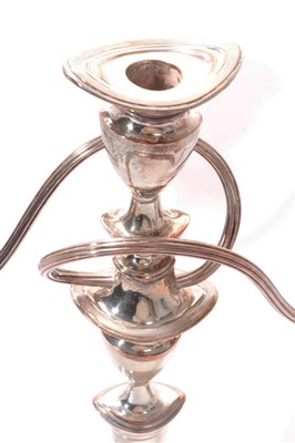 Lot 272 - A pair of 19th century silver plated candelabra