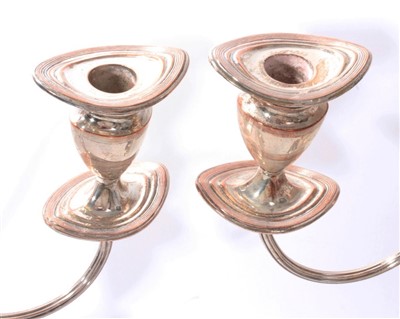 Lot 272 - A pair of 19th century silver plated candelabra