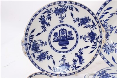 Lot 152 - Extensive collection of Victorian/Edwardian blue and white 'Delph' pattern dinner and tea china - various makers, Approx 65 items.