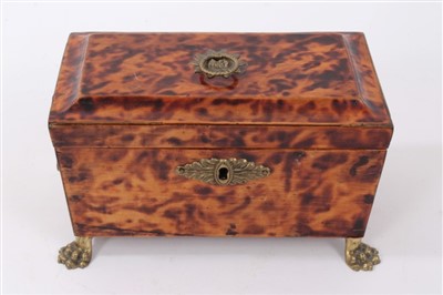 Lot 934 - Regency faux tortoiseshell tea caddy