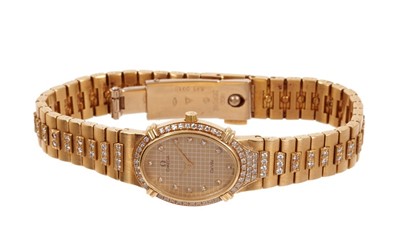 Lot 611 - Lady’s Omega De Ville 18ct gold and diamond wristwatch