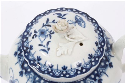Lot 73 - Two 18th century Worcester blue and white teapots and covers