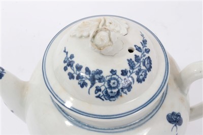 Lot 73 - Two 18th century Worcester blue and white teapots and covers