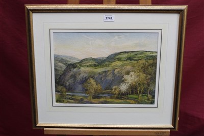 Lot 1178 - George Robert Rushton (1869-1947) watercolour - extensive landscape, signed, in glazed gilt frame, 27cm x 38cm