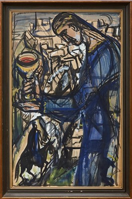 Lot 1183 - Rosemary Rutherford (1912-1972) watercolour - Idea for Window (Nehemiah), Exhibited: The Minories, Colchester 1972. Rosemary Rutherford Retrospective. Purchased by F...