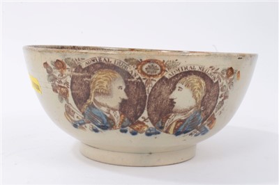 Lot 75 - Early 19th century creamware Admiral Duncan and Nelson commemorative bowl