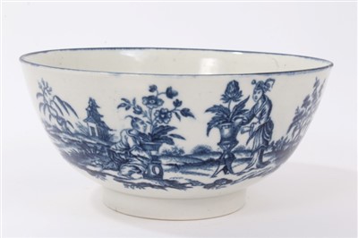 Lot 84 - 18th century Worcester blue and white mother and child pattern bowl