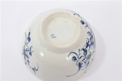 Lot 85 - 18th century Worcester blue and white teapot stand, sugar and tea bowl and saucer