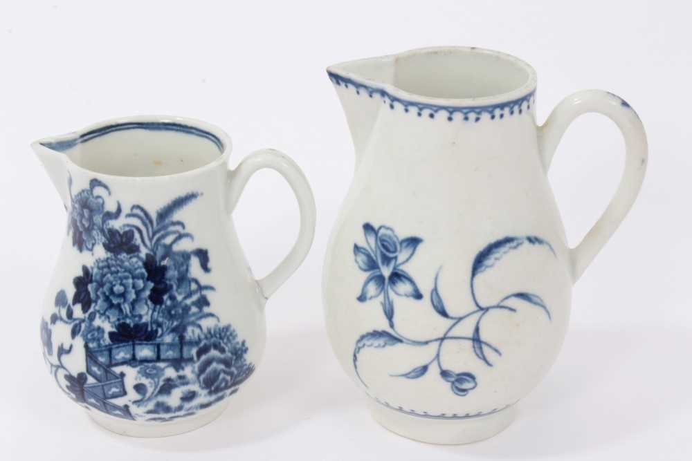 Lot 86 - Two 18th century Worcester blue and white sparrow beak milk jugs