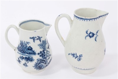 Lot 86 - Two 18th century Worcester blue and white sparrow beak milk jugs