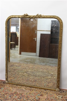 Lot 1430 - Large Victorian gilt overmantel mirror