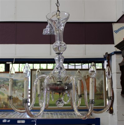 Lot 1436 - Good modern cut glass chandelier