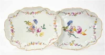 Lot 108 - Pair 18th century Meissen fluted oval dishes