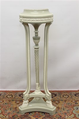 Lot 1427 - Adams style marble topped painted jardinière stand