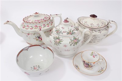 Lot 117 - Late 18th century Newhall polychrome teapot and cover and others