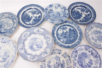 Lot 118 - Collection of 19th century English  blue and white table wares