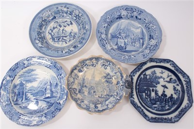 Lot 118 - Collection of 19th century English  blue and white table wares